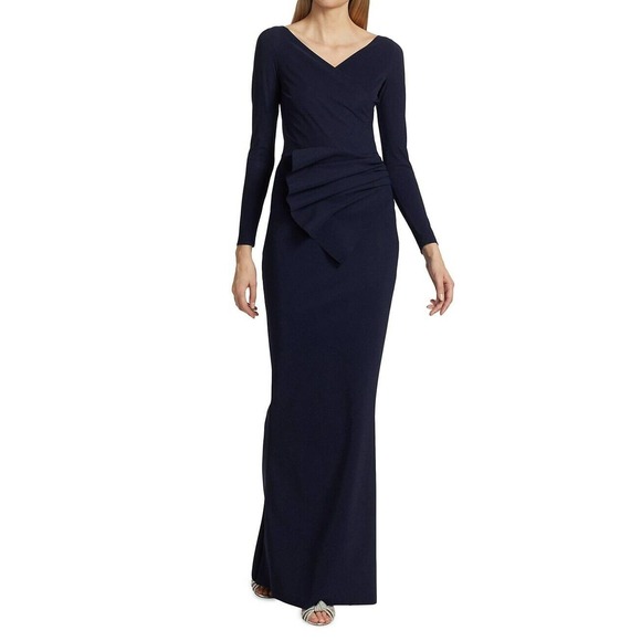 Chiara Boni La Petite Robe Kaya LongGown Maxi Dress Blue US 6 $450 now $ 350 - Picture 3 of 6